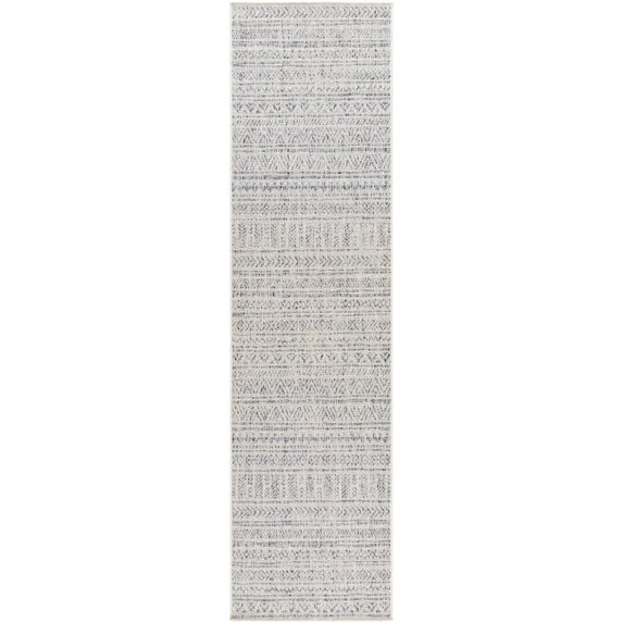 Hauteloom Khanjarah Hallway, Kitchen Patio Outdoor Runner Rug - Global - Blue, Gray - 2'7" x 10'