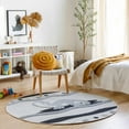 thumbnail image 1 of Hauteloom Kids Room, Nursery Round Area Rug - Outdoor Patio Safe - Animal Dinosaur Playroom Carpet - Beige, Gray, Black, Cream - 5'3", 1 of 3