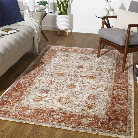 Hauteloom Kilsby Living Room, Bedroom Area Rug - Blue, Brown, Red - 12' x 15'