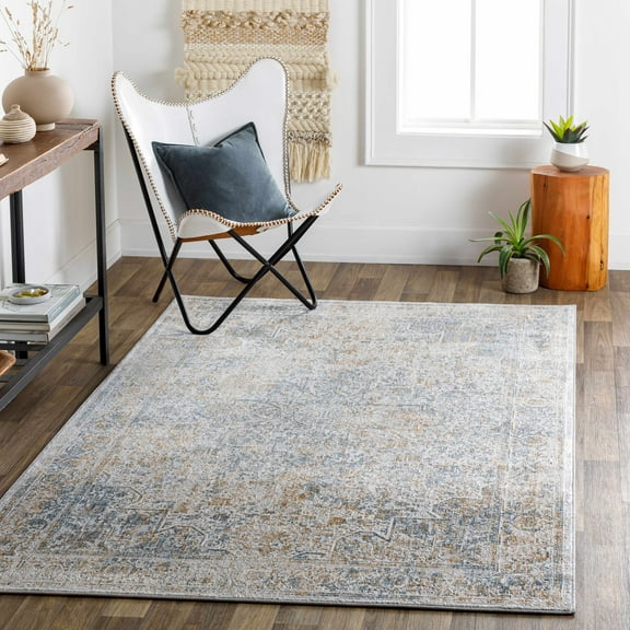 Hauteloom Kintbury Living Room, Bedroom Area Rug - Traditional - Blue, Brown - 9' x 12'
