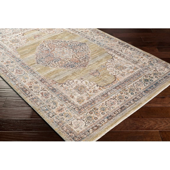 Hauteloom Klahanie Living Room, Bedroom Area Rug - Traditional - Olive, Medium Gray, Navy - 8'10" x 13'