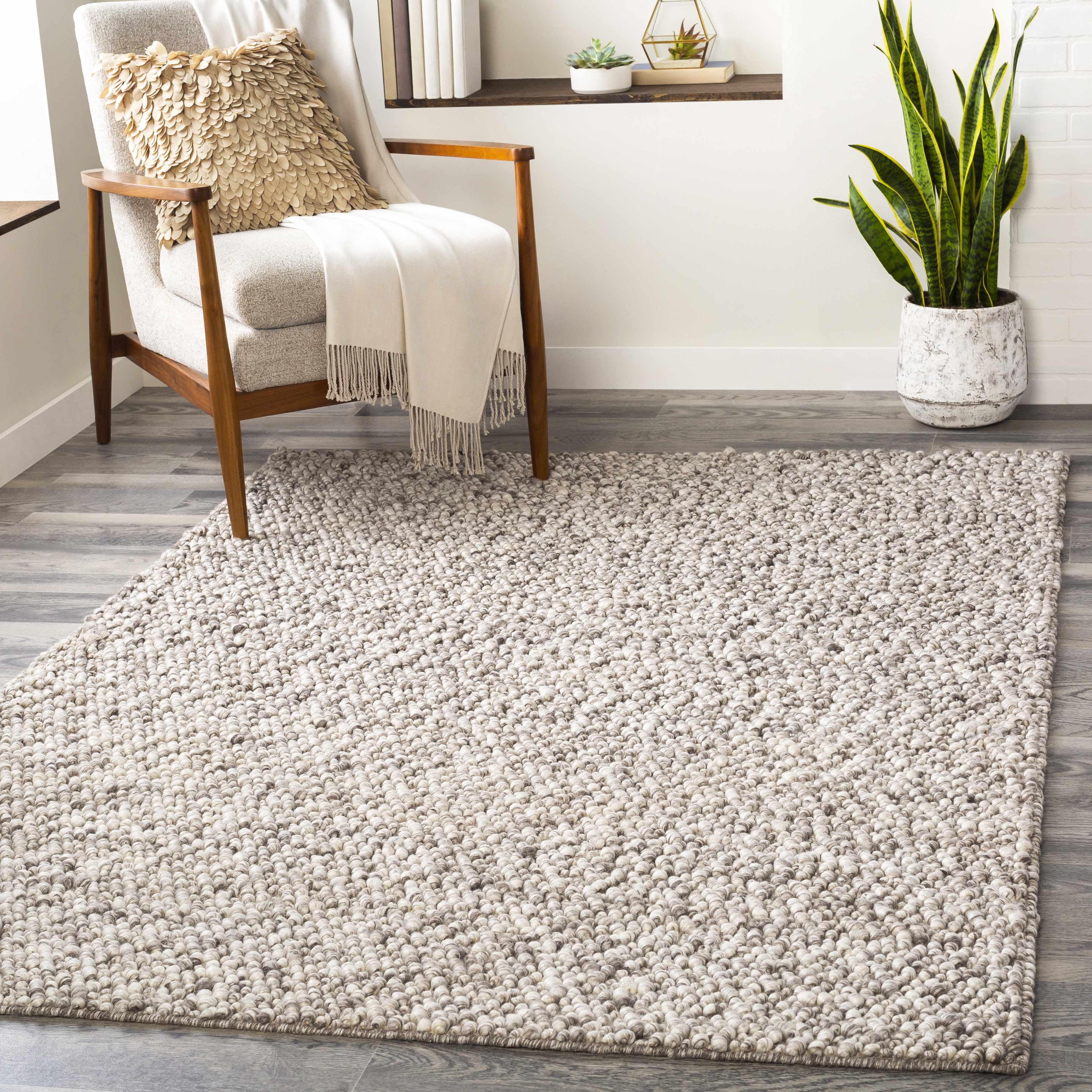 Hauteloom Knott Boho Hand Woven Natural Fiber Wool & Viscose Area Rug ...