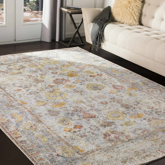 Hauteloom Knottsville Living Room, Bedroom Area Rug - Traditional - Black, Gray, LightSlate - 3'11" x 5'7"