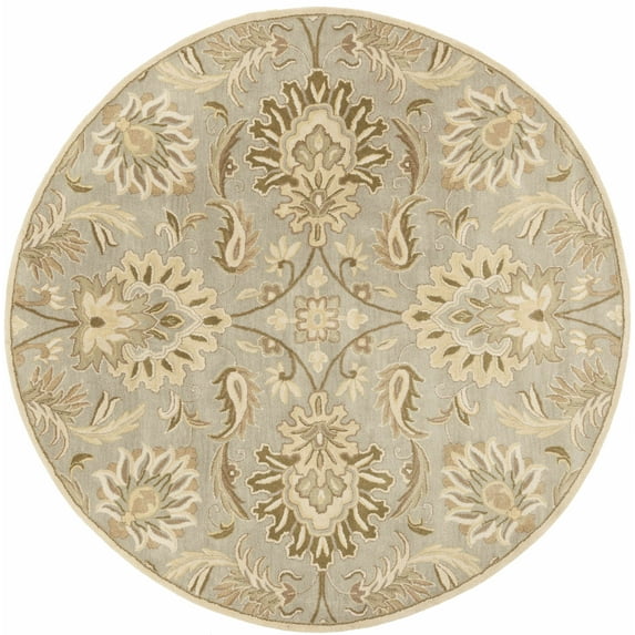 Hauteloom Kohler Wool Living Room, Bedroom Area Rug - Traditional - Gray, Off White, Ivory - 9'9" Round