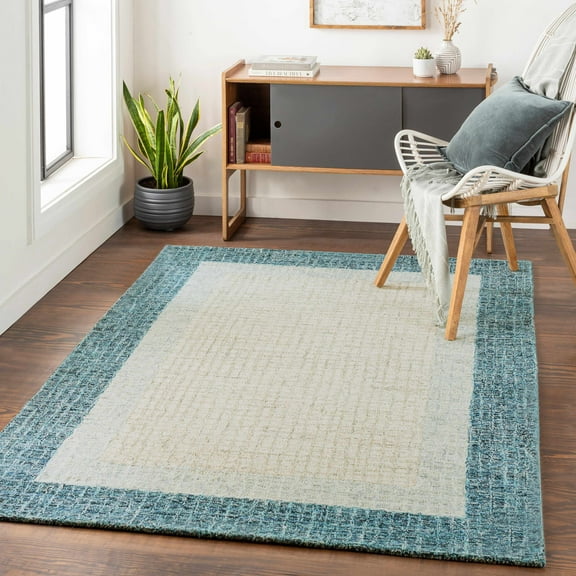 Hauteloom Kuruman Wool Living Room, Bedroom Area Rug - Modern - Beige, Gray - 2' x 3'