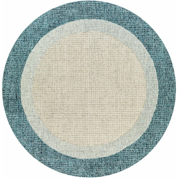 Hauteloom Kuruman Wool Living Room, Bedroom Area Rug - Modern - Beige, Gray - 8'-Round