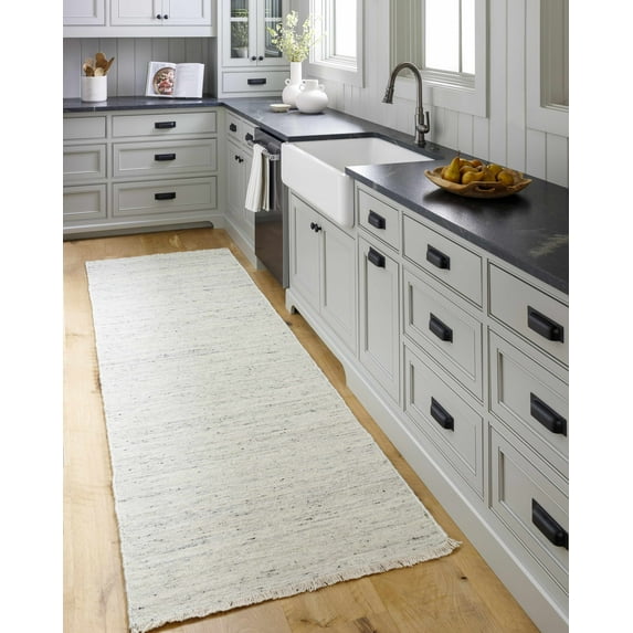 Hauteloom Kylee Wool Hallway, Kitchen Runner Rug - Contemporary - Rose Cream - 3' x 10'