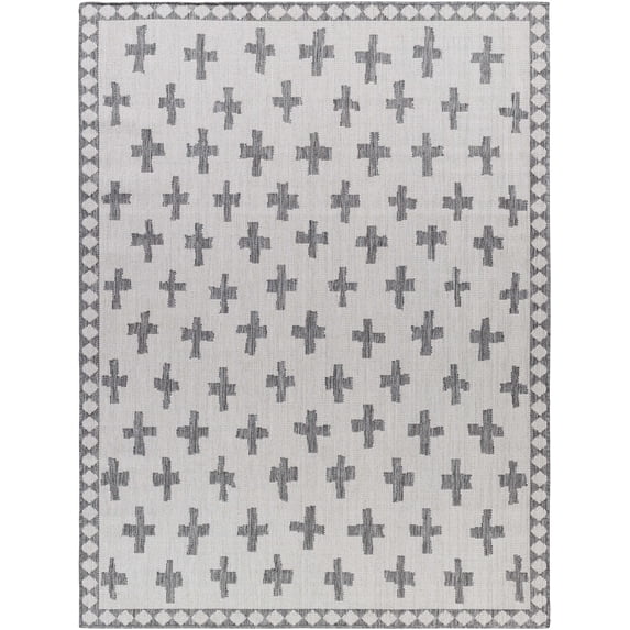 Hauteloom Kyna Living Room, Bedroom Area Rug - Ivory, Gray - 5'3" x 7'