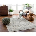 thumbnail image 1 of Hauteloom Emile Living Room, Bedroom Area Rug - Floral Border Medallion Distressed Leaf - Traditional Oriental Transitional Oushak - Off White, Taupe, Dusty Sage, Cream, Beige - 2' x 2'11", 1 of 17