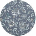 thumbnail image 1 of Hauteloom Lamb Living Room, Bedroom Patio Outdoor Area Rug - Traditional, Transitional - Navy, Pale Blue, Taupe - 5'3" Round, 1 of 11