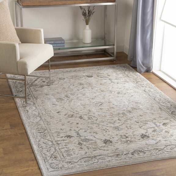 Hauteloom Laughlin Living Room, Bedroom Area Rug - Bohemian Traditional Oushak Style - Vintage Floral - Green, Cream, Blush - 9' x 12'2"