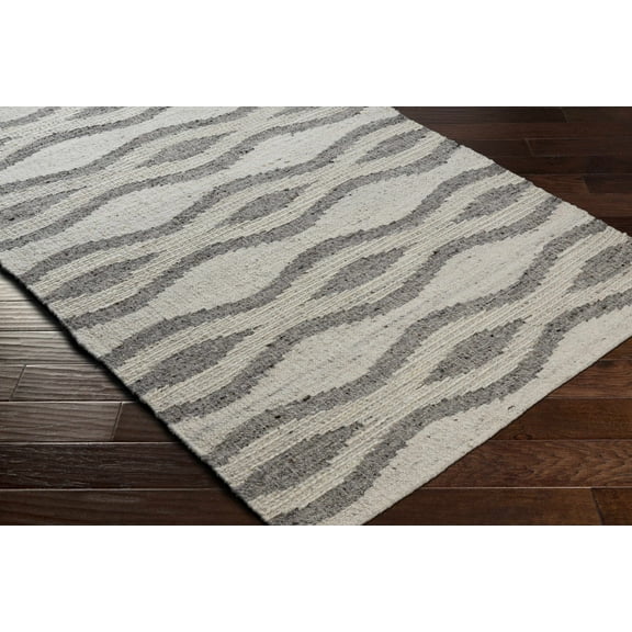 Hauteloom Laval Wool Living Room, Bedroom Area Rug - Bohemian, Transitional - Cream, Gray, Charcoal - 2' x 3'