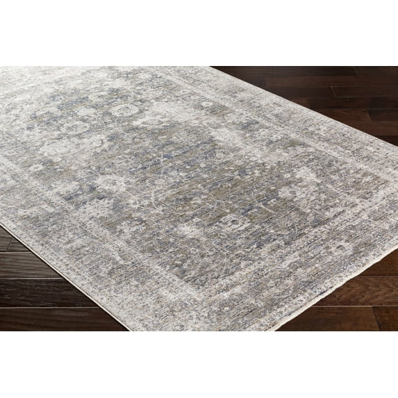 Hauteloom Leary Hallway, Kitchen Runner Rug - Traditional - Olive, Navy, Denim - 3'3" x 8'