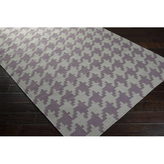 Hauteloom Ledbury Wool Living Room, Bedroom Area Rug - Transitional - Plum, Charcoal - 2' x 3'
