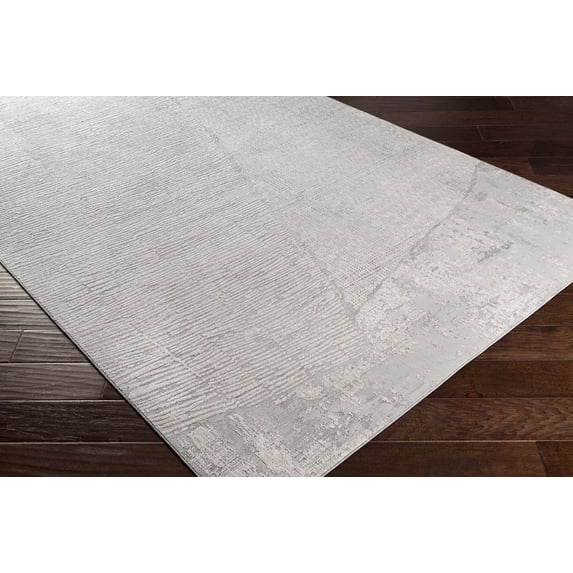 Hauteloom Leeco Living Room, Bedroom Area Rug - Modern - Gray, Ivory - 5' x 7'3"
