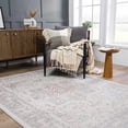thumbnail image 1 of Hauteloom Damla Living Room, Bedroom Area Rug - Farmhouse - High Pile - Gray, Pink - 6'7" x 9'2", 1 of 15