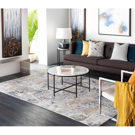 Hauteloom Lenzburg Living Room, Bedroom Area Rug - Modern - Gray - 10' x 14'