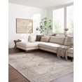 thumbnail image 1 of Hauteloom Ligeia Oriental Medallion Area Rug - Vintage Faded Look Traditional Floral Carpet for Living Room, Bedroom, Dining Room - Farmhouse - Tan, Off White, Dark Brown - 8'10" x 12'2", 1 of 2