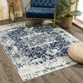 thumbnail image 1 of Hauteloom Limestone Living Room, Bedroom Area Rug - Traditional - Medium Gray, Navy, Beige - 7'10" x 10'2", 1 of 19