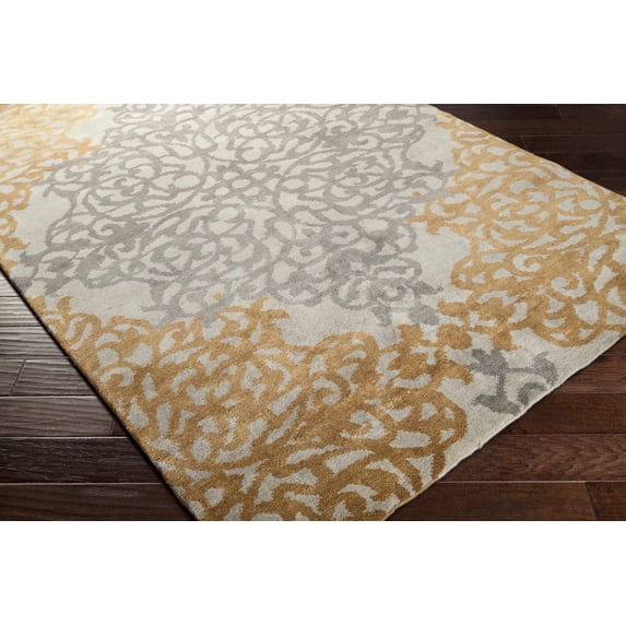 Hauteloom Lisle Wool Living Room, Bedroom Area Rug - Transitional - Medium Gray, Medium Brown, Charcoal - 5'6" x 8'6"