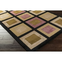 Hauteloom Lismore Wool Living Room, Bedroom Area Rug - Farmhouse - Camel, Black, Off White - 5' x 8'