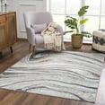 thumbnail image 1 of Hauteloom Liverpool Modern Abstract Bedroom Living Room Small Area Rug - Marble Swirl Pattern - Contemporary Bohemian Farmhouse - Black, Dark Grey, Light Grey, Off White - 2' x 3', 1 of 12