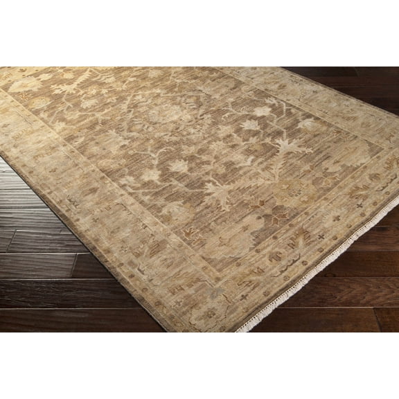 Hauteloom Lochmaben Wool Living Room, Bedroom Area Rug - Traditional - Charcoal, Ivory, Light Brown - 2' x 3'
