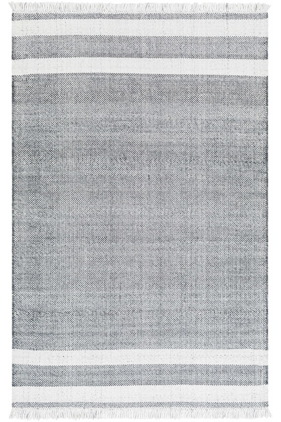 Loic Recycled Material Living Room, Bedroom Area Rug - Gray - 9' x 12'