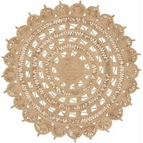 Hauteloom Longville Jute Living Room, Bedroom Area Rug - Traditional, Transitional - Tan - 3' Round
