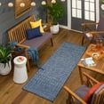 thumbnail image 1 of Hauteloom Maddingley Hallway, Kitchen Patio Outdoor Runner Rug - Bohemian, Transitional - Navy, Blue - 2'6" x 7'3", 1 of 9