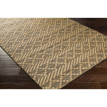 Hauteloom Malidong Jute Living Room, Bedroom Area Rug - Bohemian, Transitional - Tan, Black - 2' x 3'