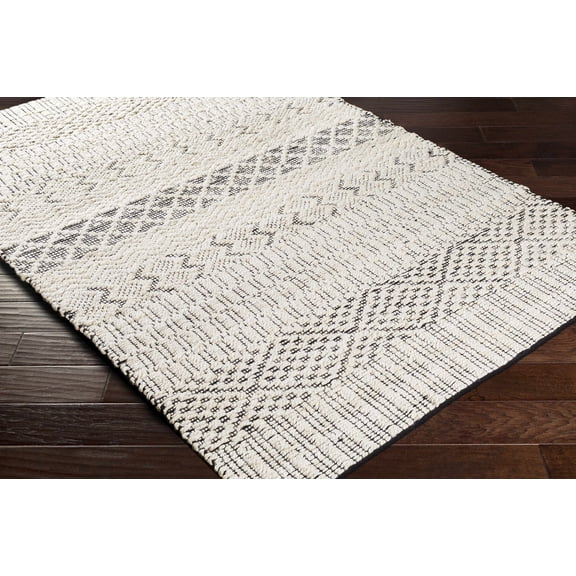 Hauteloom Malolos Jute Living Room, Bedroom Area Rug - Bohemian, Transitional - Cream, Black - 2' x 3'
