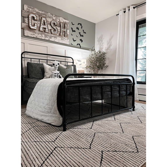 Hauteloom Maonon Living Room, Bedroom Area Rug - Bohemian, Transitional - Light Brown, Charcoal, Gray - 6'7" x 9'
