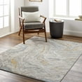 thumbnail image 1 of Hauteloom Marble Swirl Collection Abstract Coastal Living Room Bedroom Dining Room Area Rug - Modern Contemporary Bohemian - Beige, Brown, Cream, Orange, Blue - 6'7" x 9', 1 of 8