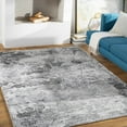 thumbnail image 1 of Hauteloom Marble Swirl Collection Abstract Coastal Living Room Bedroom Dining Room Area Rug - Modern Contemporary Bohemian - Grey, Dark Gray, White - 6'7" x 9'6", 1 of 10