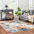 thumbnail image 1 of Hauteloom Mardin Modern Abstract Living Room Area Rug - Colorful Carpet - Vintage Bohemian - Blue, Purple, Orange - 6'7" x 9', 1 of 14