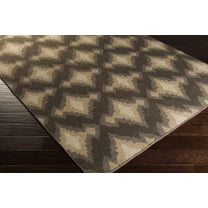 Hauteloom Marenisco Wool Living Room, Bedroom Area Rug - Contemporary - Charcoal, Light Gray, Peach - 2' x 3'