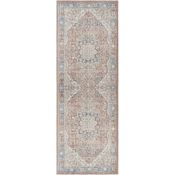 Hauteloom Maribojoc Hallway, Kitchen Machine Washable Runner Rug - Gray - 2'7" x 10'