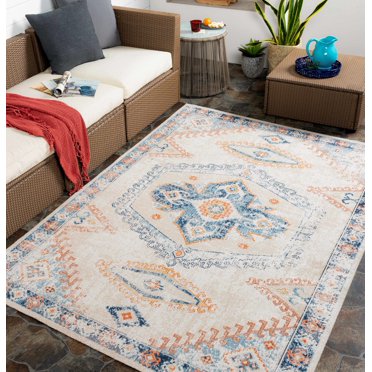 Hauteloom Dekel Living Room, Bedroom Patio Outdoor Area Rug - Black ...