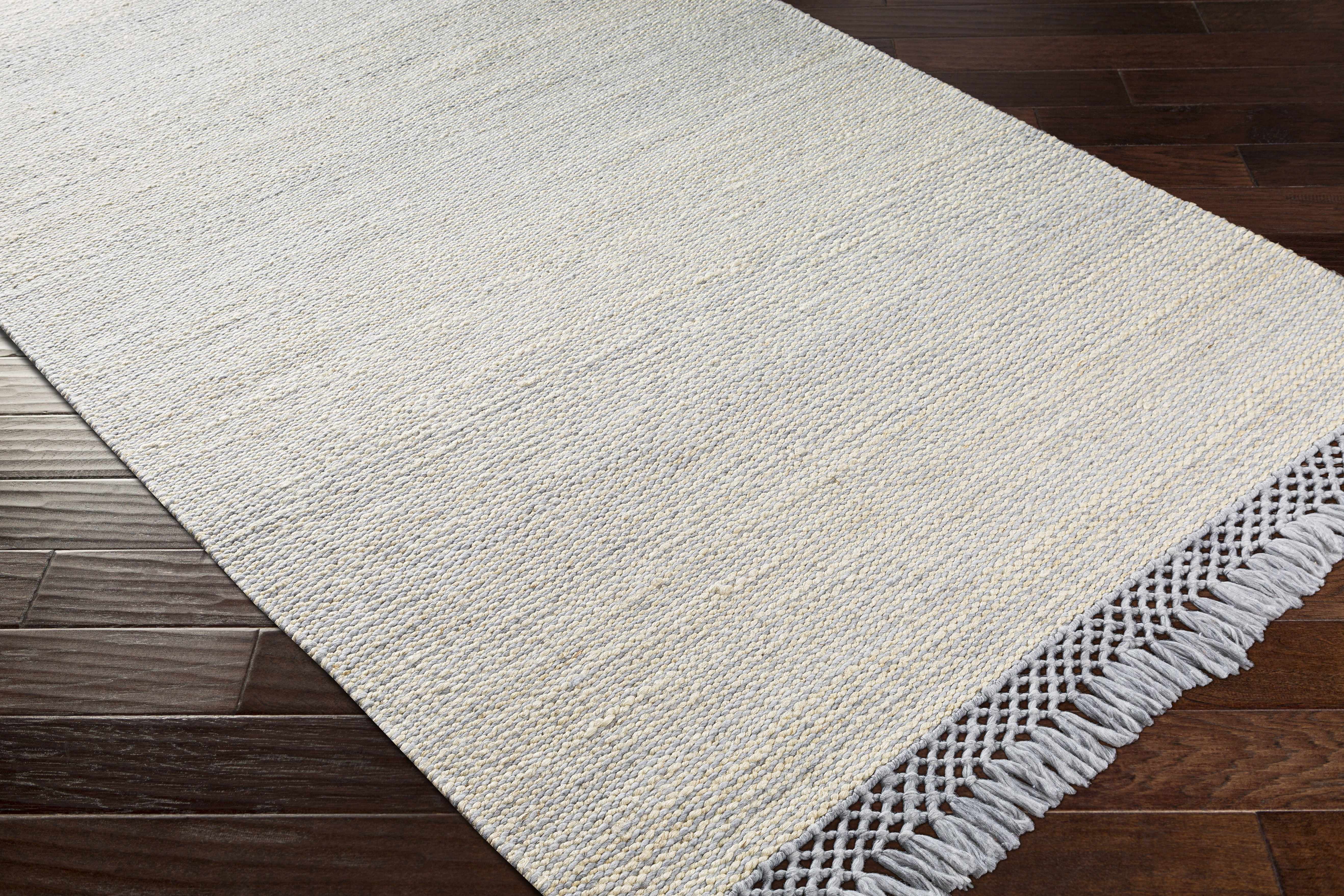 Hauteloom Mattaponi Jute Living Room, Bedroom Area Rug - Contemporary - Slate Blue, Pale Blue, Cream - 5' x 7'6"