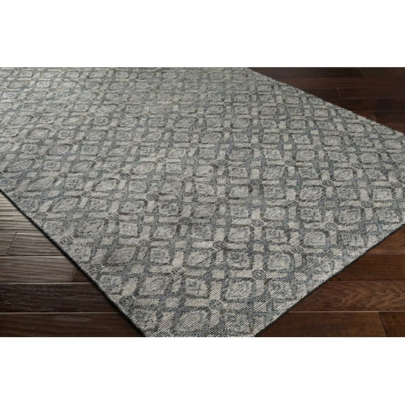 Hauteloom Maudsland Wool Living Room, Bedroom Area Rug - Contemporary - Teal, Denim, Light Sage - 6' x 9'