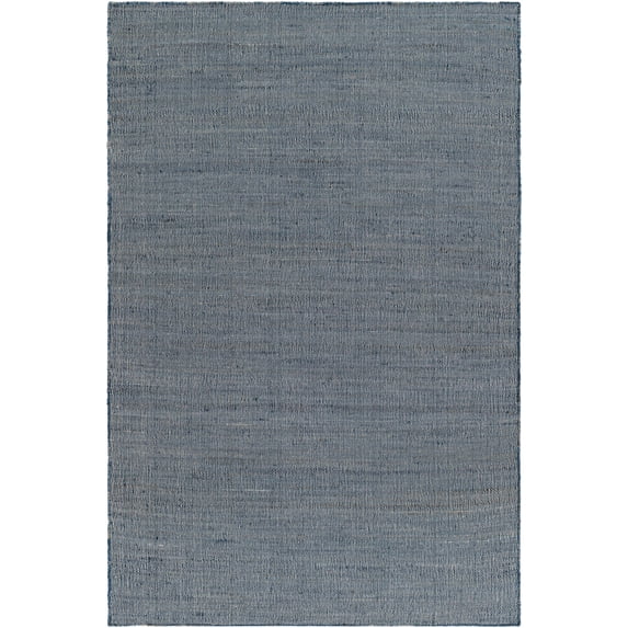 Hauteloom Maxim Natural Fiber Jute Living Room, Bedroom Area Rug - Sea Grass, Rattan Solid Carpet - Blue, Denim - 2' x 3'