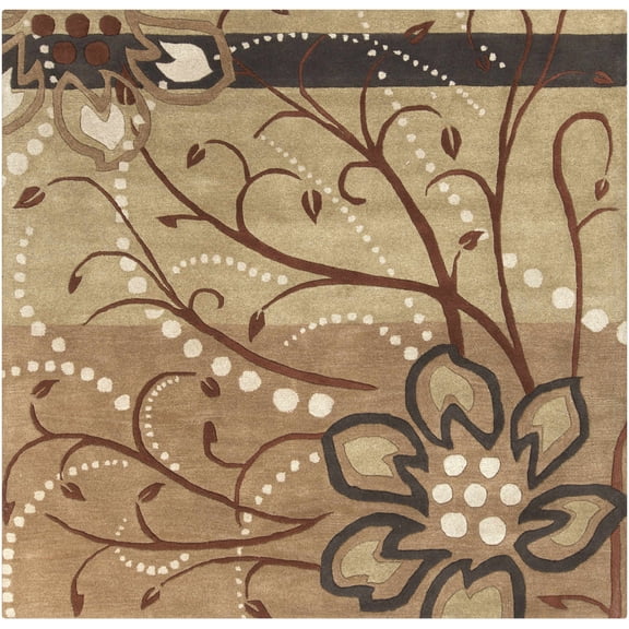 Hauteloom Mazama Wool Living Room, Bedroom Area Rug - Transitional - Brown, Beige - 9'9"