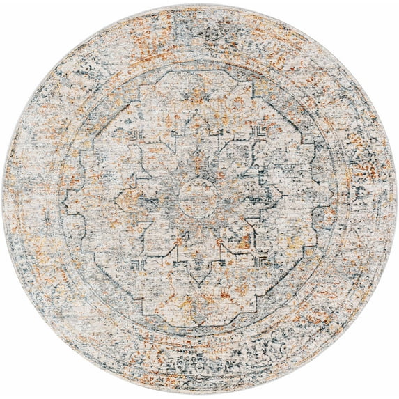 Hauteloom McKinlay Living Room, Bedroom Area Rug - Beige, Green, Red - 6'7"-Round