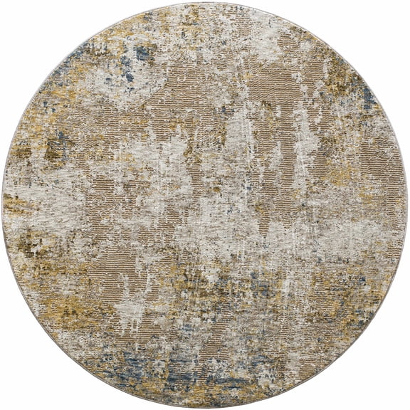 Hauteloom Meads Living Room, Bedroom Area Rug - Beige, Blue, Brown - 5'3"-Round