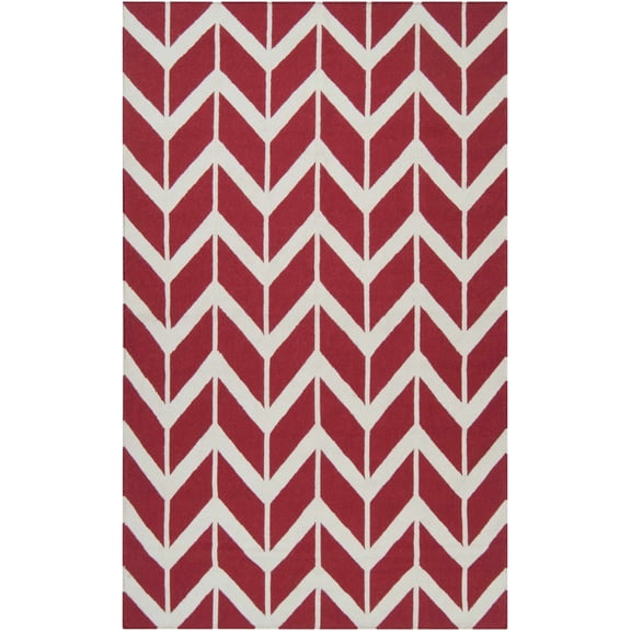 Hauteloom Melbeta Wool Living Room, Bedroom Area Rug - Transitional - Red, Peach - 2' x 3'