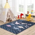 thumbnail image 1 of Hauteloom Milne Kids Room, Nursery Machine Washable Area Rug - Dinosaur - Navy, Blue Multi - 5'3" x 7'3", 1 of 8