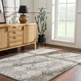thumbnail image 1 of Hauteloom Minoa Boho Vintage Traditional Damask Area Rug - Farmhouse Traditional Floral Medallion Carpet for Living Room, Bedroom, Dining Room - Black, Gray, Beige - 2' x 2'11", 1 of 14