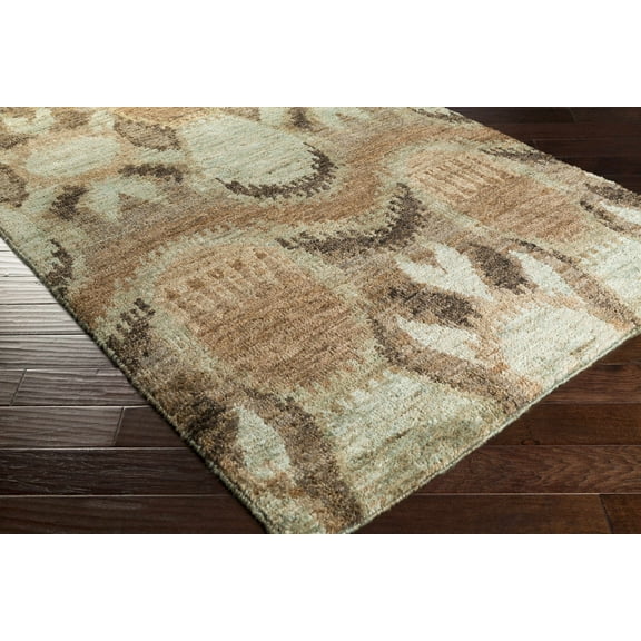 Hauteloom Mitchellville Jute Living Room, Bedroom Area Rug - Natural Fibers - Light Sage, Medium Gray, Olive - 3'3" x 5'3"