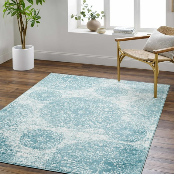 Hauteloom Moani Living Room, Bedroom Area Rug - Bohemian, Transitional - Rust, Charcoal - 5'3" x 7'3"